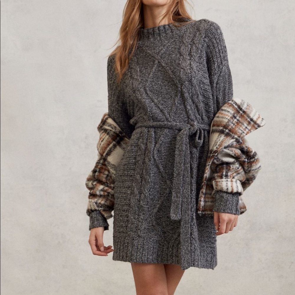 Anthropologie Leah Cable Knit Sweater Dress